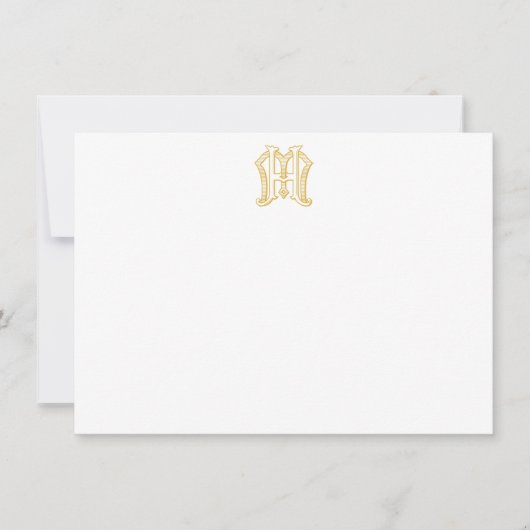 HM Monogramm- oder MH Monogramm-Notecards Mitteilungskarte (Vorderseite)