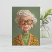 Hm? Oma Portrait Einladung (Stehend Vorderseite)