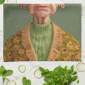 Hm? Oma Portrait Geschirrtuch (Gefaltet)