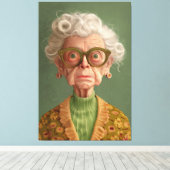 Hm? Oma Portrait Leinwanddruck (Insitu (Holzboden))