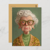 Hm? Oma Portrait Postkarte (Vorne/Hinten)