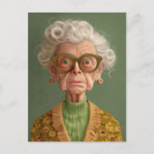 Hm? Oma Portrait Postkarte (Vorderseite)