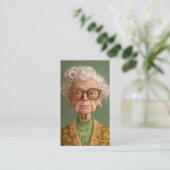 Hm? Oma Portrait Visitenkarte (Stehend Vorderseite)