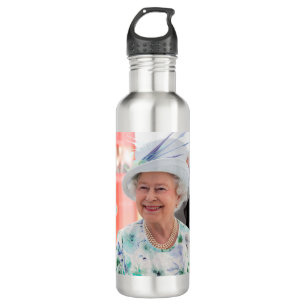 HM Queen Elizabeth II Abu Dhabi Berufliches Foto Edelstahlflasche