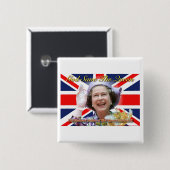 HM Queen Elizabeth II Diamond Jubilee Button (Vorne & Hinten)