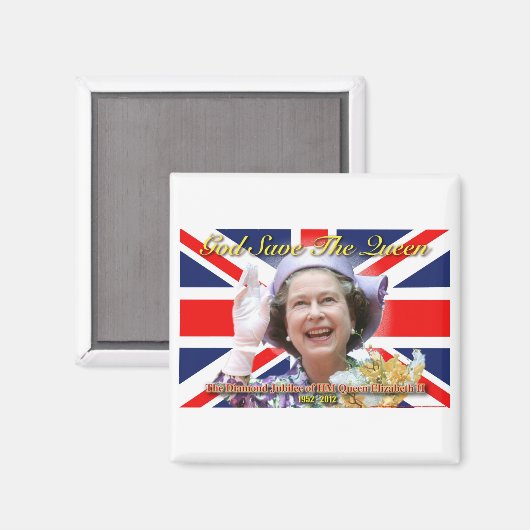 HM Queen Elizabeth II Diamond Jubilee Magnet (Vorderseite/Rückseite)