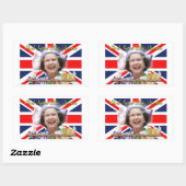 HM Queen Elizabeth II Diamond Jubilee Rechteckiger Aufkleber (Blatt)