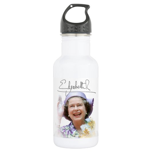 HM Queen Elizabeth II Edelstahlflasche (Vorderseite)