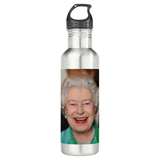 HM Queen Elizabeth II Edelstahlflasche (Vorderseite)