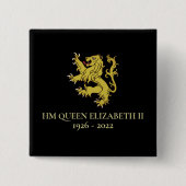 HM Queen Elizabeth II Heraldry Lion Square Button (Vorderseite)