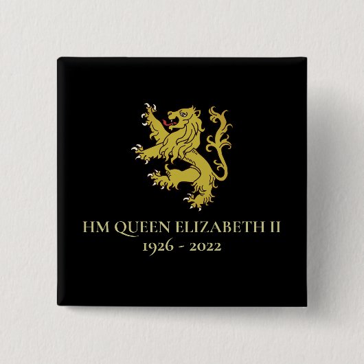 HM Queen Elizabeth II Heraldry Lion Square Button (Vorderseite)