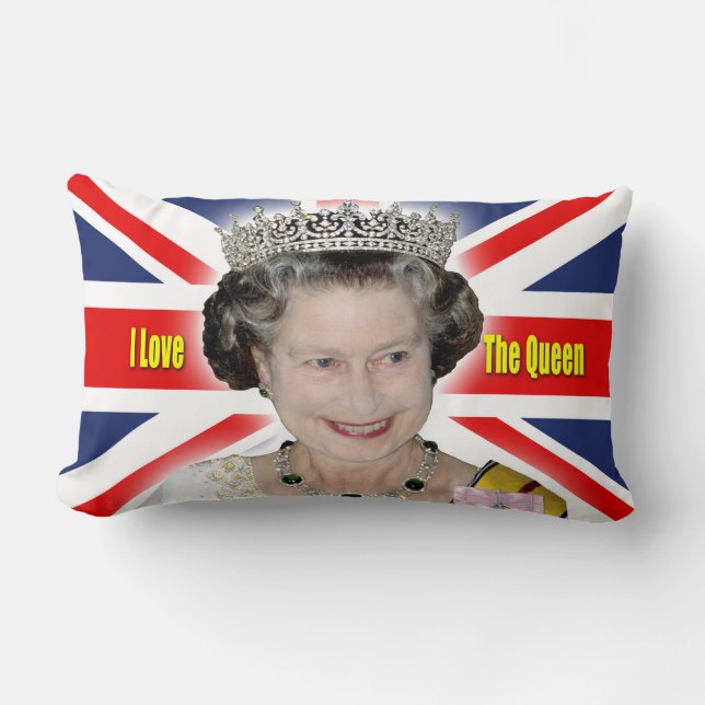 HM Queen Elizabeth II. I Liebe The Queen Lendenkissen (Vorderseite)