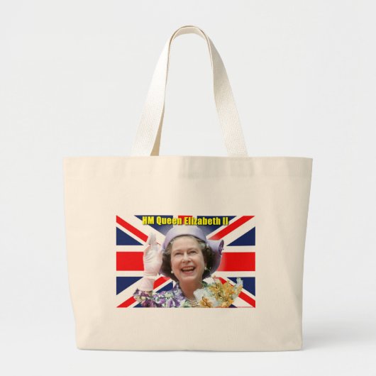 HM Queen Elizabeth II Jumbo Stoffbeutel (Vorne)