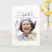 HM Queen Elizabeth II Karte (Gelbe Blume)