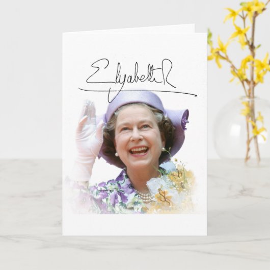 HM Queen Elizabeth II Karte (Gelbe Blume)