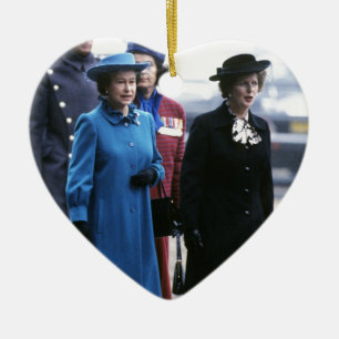 HM Queen Elizabeth II-Margaret Thatcher Keramikornament