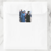HM Queen Elizabeth II-Margaret Thatcher Quadratischer Aufkleber (Tasche)