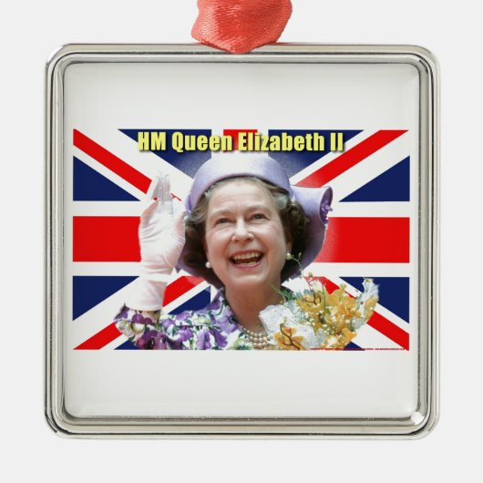 HM Queen Elizabeth II Ornament Aus Metall (Vorne)