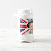 HM Queen Elizabeth II - Pro Foto Bierglas (Vorderseite Links)