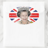 HM Queen Elizabeth II - Pro Foto Ovaler Aufkleber (Tasche)