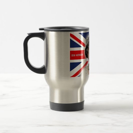 HM Queen Elizabeth II - Pro Foto Reisebecher (Links)