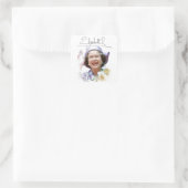 HM Queen Elizabeth II Quadratischer Aufkleber (Tasche)