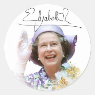 HM Queen Elizabeth II Runder Aufkleber