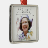 HM Queen Elizabeth II Silbernes Ornament (Rechts)