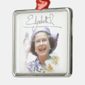HM Queen Elizabeth II Silbernes Ornament (Links)