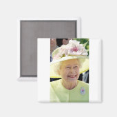 HM Queen Elizabeth II., Türkis Hat Professiona Magnet (Vorderseite/Rückseite)