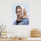HM Queen Elizabeth II Windsor 1990 Poster (Küche)
