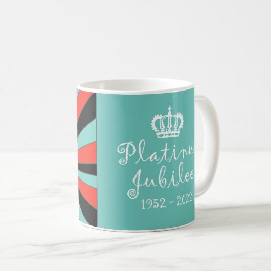 HM Queen Pop Art Modern Platinum Jubilee Kaffeetasse (VorderseiteRechts)