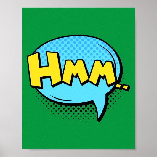 Hm... Umsichtiger Pop Art Comic Poster (Vorne)