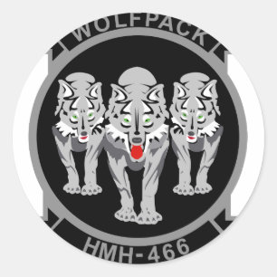 HMH-466 Wolfpack Runder Aufkleber