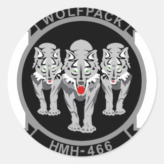 HMH-466 Wolfpack Runder Aufkleber