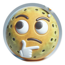 Hmm…– Denkender Pickleball-Emoji-Aufkleber