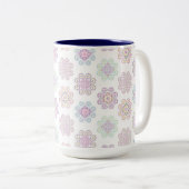 Hmong Inspiriertes Musterdesign Zweifarbige Tasse (VorderseiteRechts)