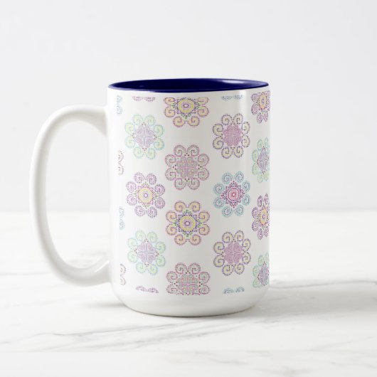 Hmong Inspiriertes Musterdesign Zweifarbige Tasse (Links)