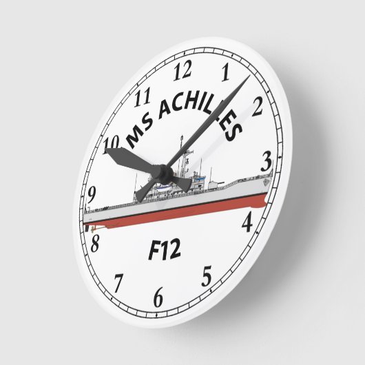 HMS ACHILLES - F12 - LEANDER ORIG RUNDE WANDUHR (Winkel)