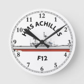 HMS ACHILLES - F12 - LEANDER ORIG RUNDE WANDUHR (Vorderseite)