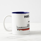 HMS Achilles, Orig config Zweifarbige Tasse (Links)