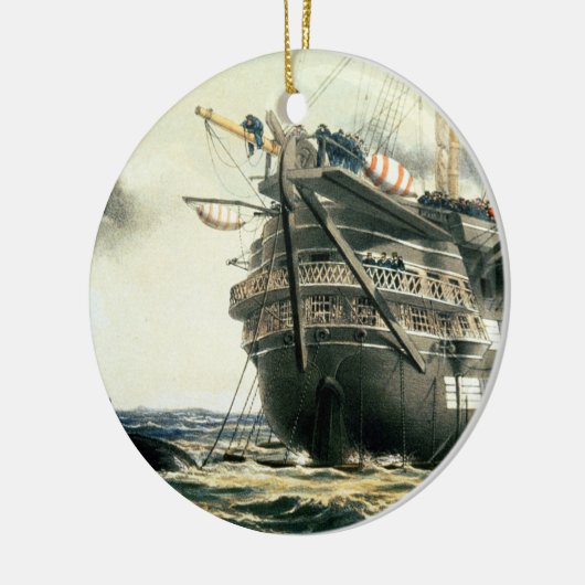 HMS Agamemnon, welches das ursprüngliche Keramik Ornament (Links)