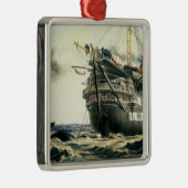 HMS Agamemnon, welches das ursprüngliche Ornament Aus Metall (Rechts)