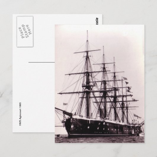 HMS Agincourt 1865 Postkarte (Vorne/Hinten)