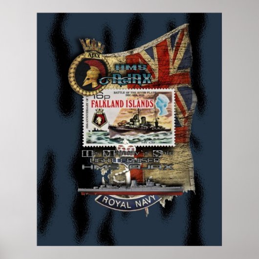 HMS AJAX Cruiser A Poster (Vorne)
