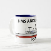 HMS Andromeda, Orig config Zweifarbige Tasse (Vorderseite Links)