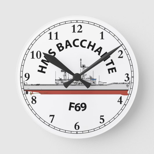 HMS BACCHANTE - F69 - LEANDER ORIG RUNDE WANDUHR (Vorderseite)