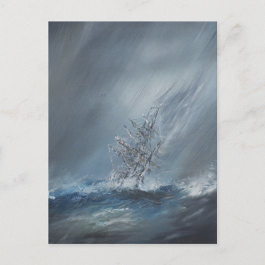 HMS-Beagle im Sturm vor Kap Horn 24. Dezember Postkarte (Vorderseite)