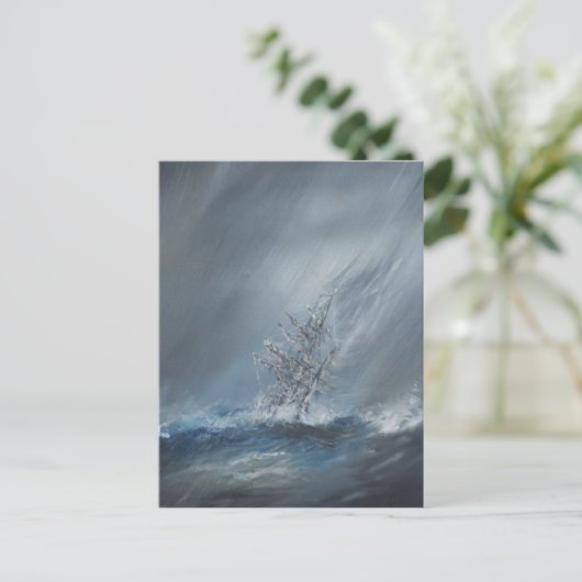 HMS-Beagle im Sturm vor Kap Horn 24. Dezember Postkarte (Stehend Vorderseite)