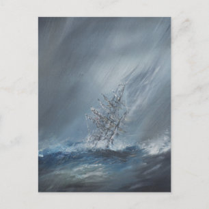 HMS-Beagle im Sturm vor Kap Horn 24. Dezember Postkarte